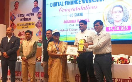 सेवा और समर्पण के लिए बीसी सखी श्रीमती जमुना बघेल राज्य स्तर पर हुई सम्मानित