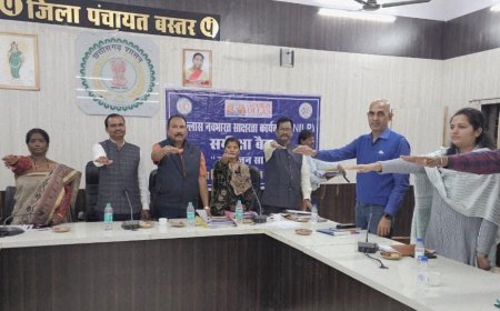 बस्तर में उल्लास महापरीक्षा की तैयारी जोरों पर,  जिला पंचायत शिक्षा समिति की बैठक में लिया गया उल्लास संकल्प