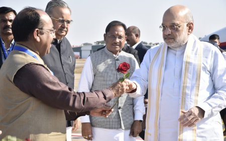 केंद्रीय गृहमंत्री श्री अमित शाह और मुख्यमंत्री श्री साय का जगदलपुर एयरपोर्ट पर आत्मीय स्वागत