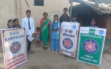 करीतगांव NSS के विद्यार्थी पहुंचे, उलनार के पाराओं में  “सुरक्षित पारा, सुरक्षित लईकामन 3.0 परियोजना ”