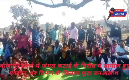 बीजापुर जिले में जंगल कटाई के विरोध में ग्रामीण हुए एकत्रित, वन विभाग के खिलाफ फूटा जनआक्रोश,  देखें वीडियो –