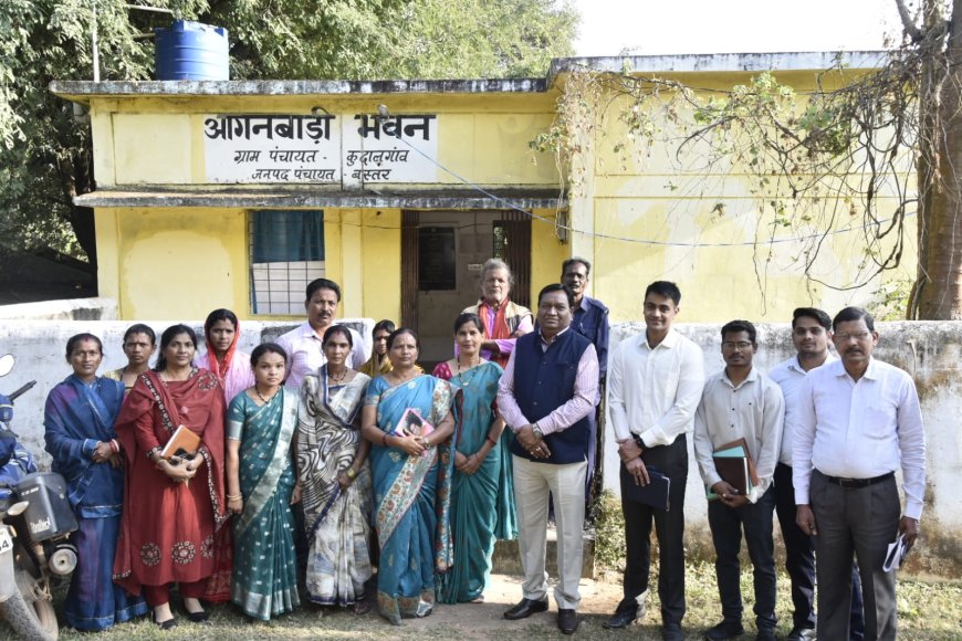 कमिश्नर बस्तर श्री डोमन सिंह ने बस्तर ब्लॉक में आंगनबाड़ी केन्द्र और स्कूलों का किया आकस्मिक निरीक्षण