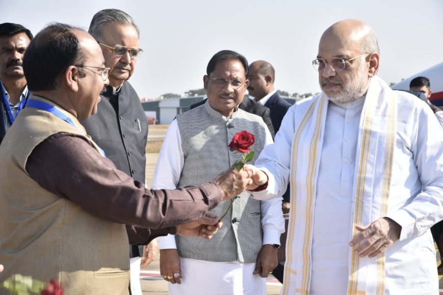 केंद्रीय गृहमंत्री श्री अमित शाह और मुख्यमंत्री श्री साय का जगदलपुर एयरपोर्ट पर आत्मीय स्वागत