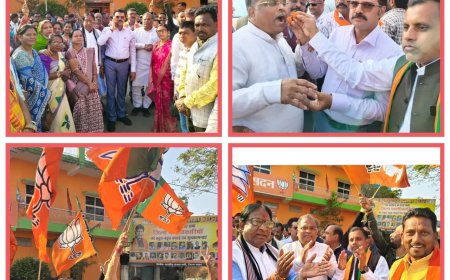 नितिन नबीन के राष्ट्रीय अध्यक्ष बनने की खुशी में जगदलपुर स्थित भाजपा कार्यालय में जश्न का माहौल