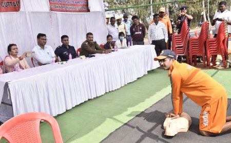 दलपत सागर बना अदम्य साहस का साक्षी , खाली बोतलों के सहारे तैरना और विद्यार्थियों ने किया सीपीआर का प्रदर्शन