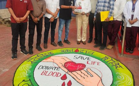 स्वास्थ्य विभाग द्वारा जूनियर चैंबर ऑफ कॉमर्स एंड इंडस्ट्रीज के सहयोग से मेगा रक्तदान शिविर आयोजित