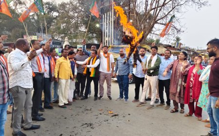 भाजपा अजजा मोर्चा ने फूंका ममता बेनर्जी का पुतला