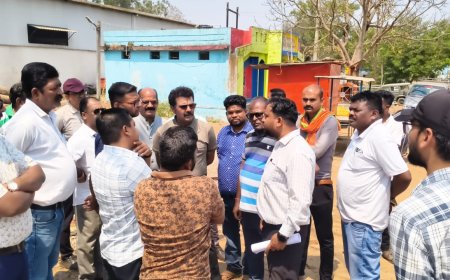 बोधघाट थाना से कमिश्नर कार्यालय तक प्रस्तावित रोड चौड़ीकरण का निरीक्षण