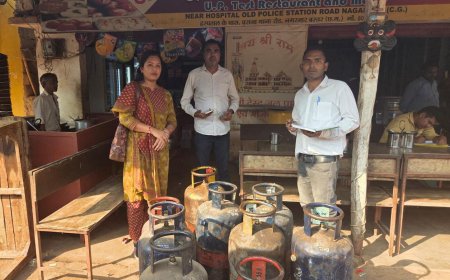 घरेलू गैस सिलेंडरों के दुरुपयोग पर खाद्य विभाग का कार्रवाई