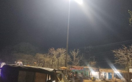 मारेंगा बाय पास पर हाई मास्ट लाइटों का काम हुआ पूरा,रोशनी से सराबोर हुआ राष्ट्रीय राजमार्ग क्रमांक 30