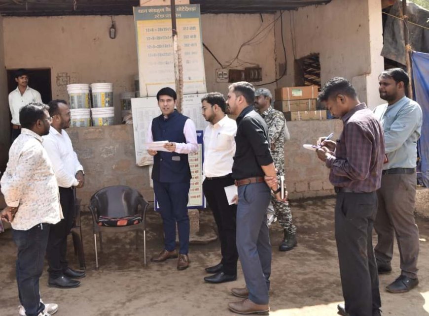 छोटे देवडा धान संग्रहण केंद्र का कलेक्टर ने किया निरीक्षण