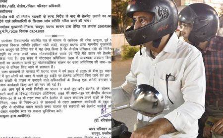 ⛑️अपर परिवहन आयुक्त डी. रविशंकर बोले, “चालक ही नहीं ,पीछे बैठने वाले के लिए भी हेलमेट अनिवार्य, सख्ती से होगा पालन