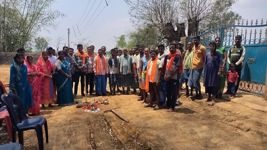 खैरगुड़ा में सीसी सड़क का भूमिपूजन, ग्रामीणों में खुशी की लहर