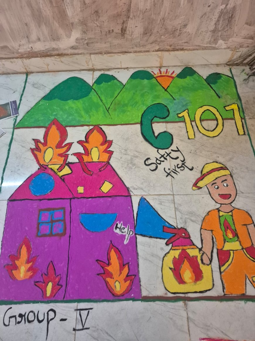 अग्नि सुरक्षा जागरूकता सप्ताह बच्चों की कला और कलम ने दिया सुरक्षा का संदेश