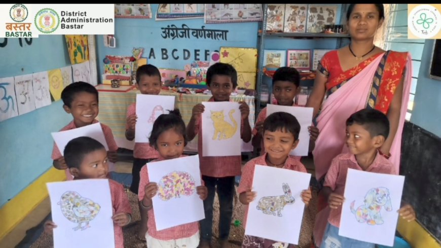 आंगनवाड़ी के नन्हे बच्चों ने कला और खेल के जरिए खोजी पानी की दुनिया