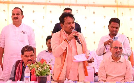 सालेपाल में 32.83 करोड़ की लागत से बनेगा एकलव्य आवासीय विद्यालय,सांसद महेश कश्यप और विधायक विनायक गोयल ने किया भूमिपूजन