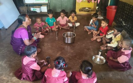 आंगनबाड़ी के नौनिहालों ने जाना जल का मोल, 'तितली' के संग सीखी स्वस्थ जीवन की राह