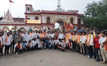 नवनियुक्त भाजयुमो टीम ने माँ दंतेश्वरी का लिया आशीर्वाद,भव्य पदयात्रा और आतिशबाजी के साथ हुआ शक्ति प्रदर्शन
