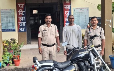हाउसिंग बोर्ड जगदलपुर पार्किंग से मोटर सायकल रायल इनफील्ड बुलेट चोरी करने वाले 01 चोर  पर बस्तर पुलिस की बड़ी कार्यवाही