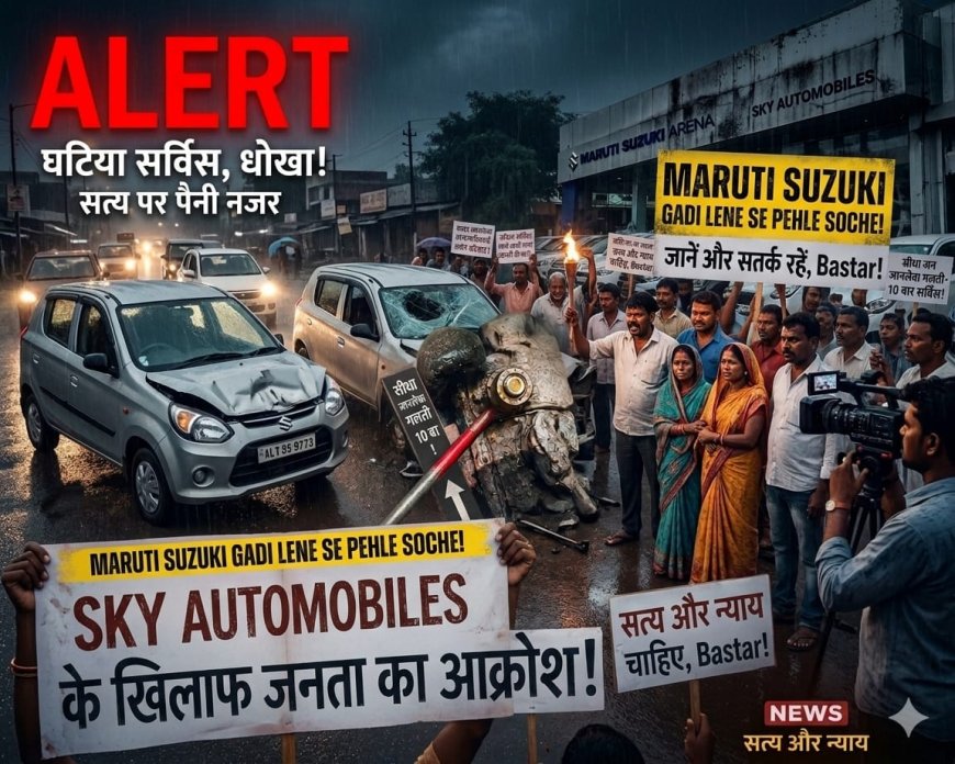 सावधान बस्तर! Maruti Showroom की लापरवाही से जान पर बन सकती है बात – 3 महीने से ग्राहक को घुमाया, ब्रेक में मिला ‘मौत का खतरा’!