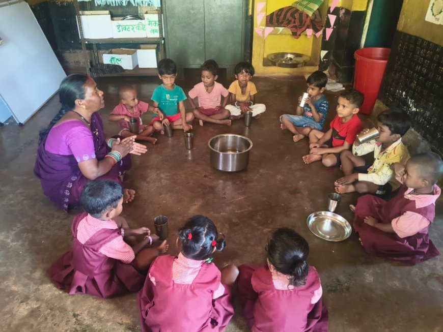 आंगनबाड़ी के नौनिहालों ने जाना जल का मोल, 'तितली' के संग सीखी स्वस्थ जीवन की राह