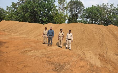 रेत का अवैध भण्डारण करने वालों के खिलाफ खनिज जांच दल ने की कार्यवाही