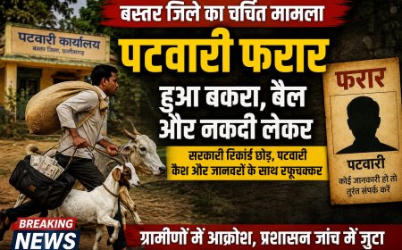 पटवारी फरार हुआ बकरा बैल और नकदी लेकर, बस्तर जिले का चर्चित मामला