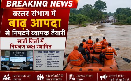 बस्तर संभाग में बाढ़ आपदा से निपटने व्यापक तैयारी, सातों जिलों में नियंत्रण कक्ष स्थापित