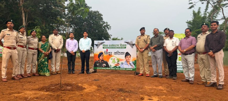विश्व पर्यावरण दिवस के अवसर पर सिंदूर वाटिका में हुआ पौधरोपण, सांसद, कलेक्टर, पुलिस अधीक्षक एवं सीईओ जिला पंचायत ने दिया पर्यावरण संरक्षण का संदेश