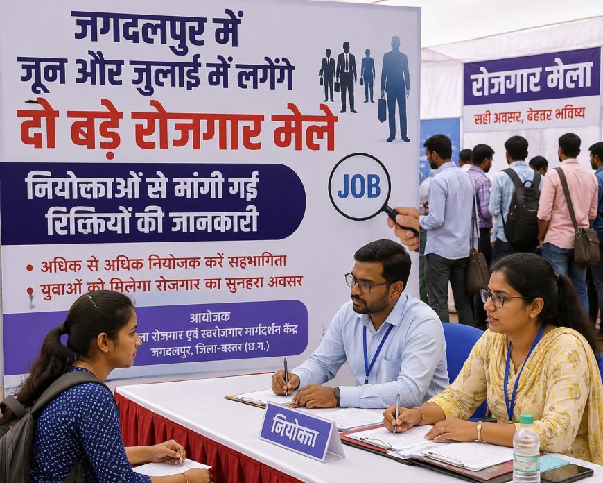 जगदलपुर में जून और जुलाई में लगेंगे दो बड़े रोजगार मेले, नियोक्ताओं से मांगी गई रिक्तियों की जानकारी