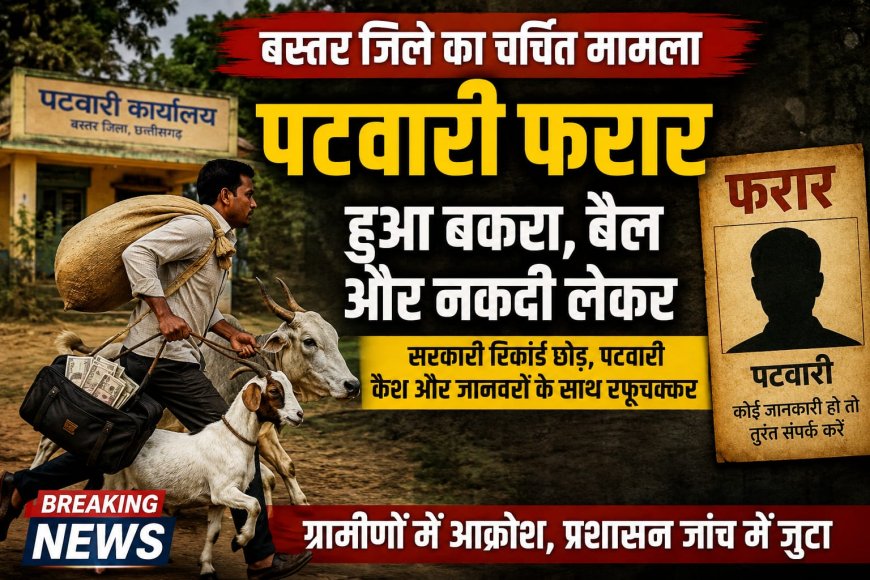 पटवारी फरार हुआ बकरा बैल और नकदी लेकर, बस्तर जिले का चर्चित मामला