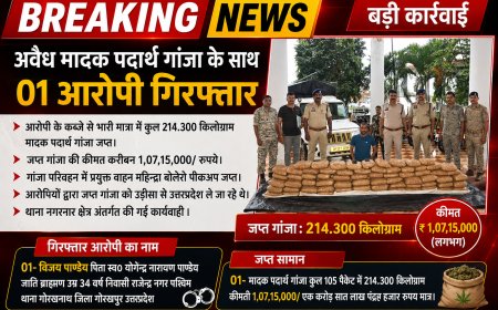 गांजा परिवहन में  महिन्द्रा बोलेरो पीकअप में अवैध मादक पदार्थ गांजा के साथ 01 आरोपी गिरफ्तार।