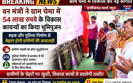 वन मंत्री केदार कश्यप ने ग्राम चेमा में 54 लाख रुपये के विकास कार्यों का किया भूमिपूजन
