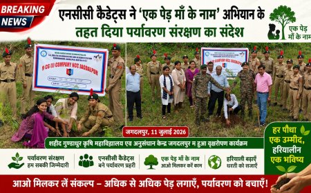 एनसीसी कैडेट्स ने 'एक पेड़ माँ के नाम' अभियान के तहत दिया पर्यावरण संरक्षण का संदेश