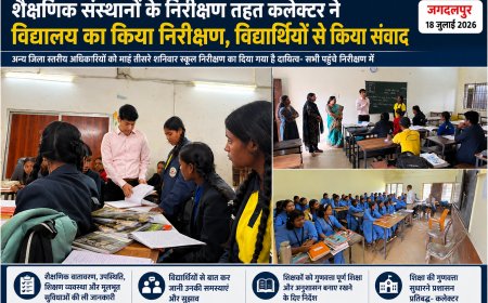 शैक्षणिक संस्थानों के निरीक्षण तहत कलेक्टर ने विद्यालय का किया निरीक्षण, विद्यार्थियों से किया संवाद