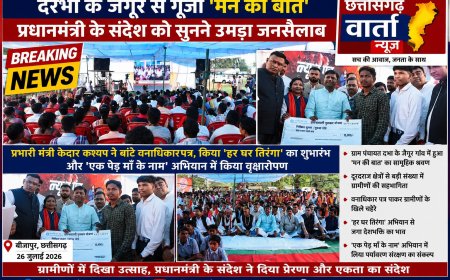 मंत्री केदार कश्यप ने बांटे वनाधिकार पत्र, किया 'हर घर तिरंगा' का शुभारंभ और 'एक पेड़ माँ के नाम' अभियान में किया वृक्षारोपण