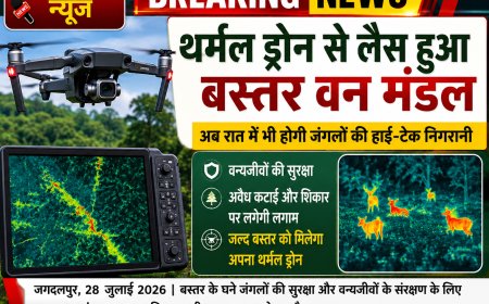 थर्मल ड्रोन से लैस हुआ बस्तर वन मंडल: अब रात में भी होगी जंगलों की हाई-टेक निगरानी