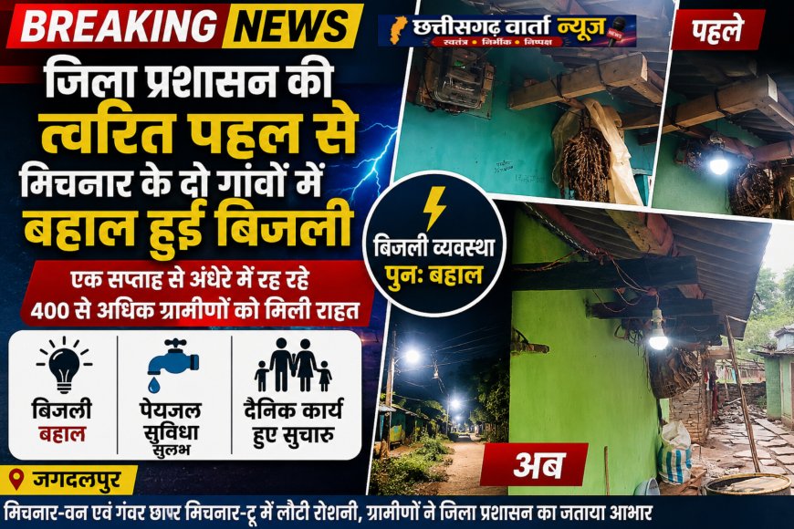 जिला प्रशासन की त्वरित पहल से मिचनार के दो गांवों में बहाल हुई बिजली