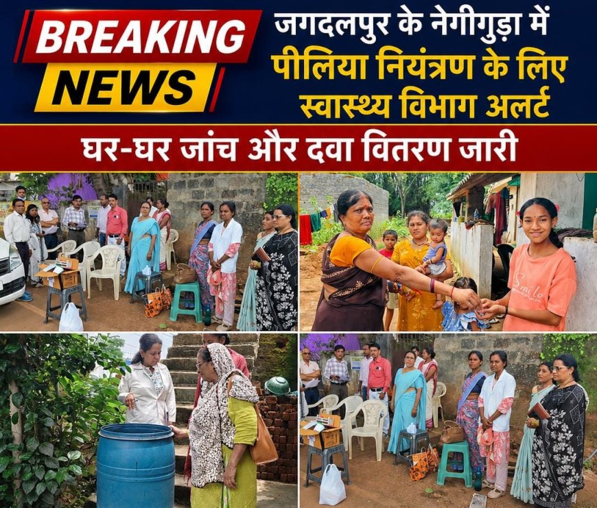जगदलपुर के नेगीगुड़ा में पीलिया नियंत्रण के लिए स्वास्थ्य विभाग अलर्ट, घर-घर जांच और दवा वितरण जारी