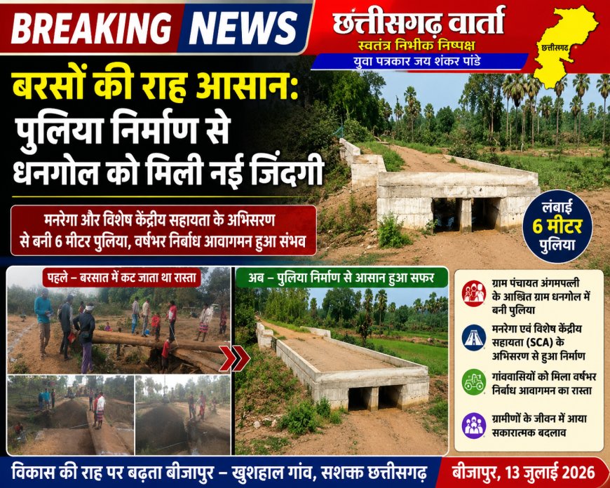 बरसों की राह आसान: पुलिया निर्माण से धनगोल को मिली नई जिंदगी