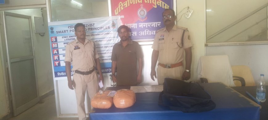 अवैध मादक पदार्थ गांजा के साथ 01 आरोपी गिरफ्तार,गांजा को उड़ीसा से रायपुर ले जा रहा था।