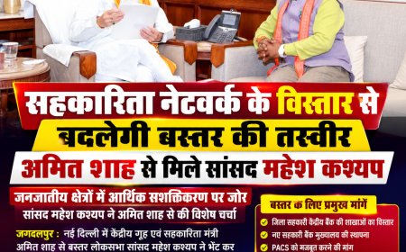 सहकारिता नेटवर्क के विस्तार से बदलेगी बस्तर की तस्वीर,अमित शाह से मिले सांसद महेश कश्यप