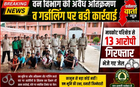 वन विभाग की अवैध अतिक्रमण व गर्डलिंग पर बड़ी कार्रवाई,माचकोट परिक्षेत्र से 13 आरोपी गिरफ्तार भेजे गए जेल