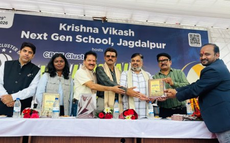 जगदलपुर के कृष्णा विकास नेक्स्ट जनरेशन स्कूल में वालीबॉल टूर्नामेंट खेल का तीनदिवसीय महाकुंभ शुभारंभ संजय पांडे के करकमलों से हुआ