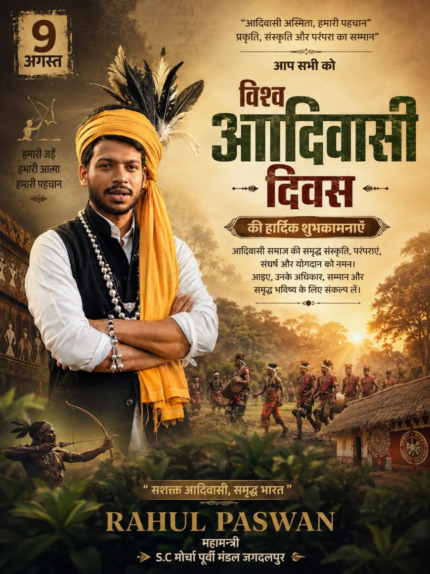 विश्व आदिवासी दिवस पर राहुल पासवान ने दी शुभकामनाएं