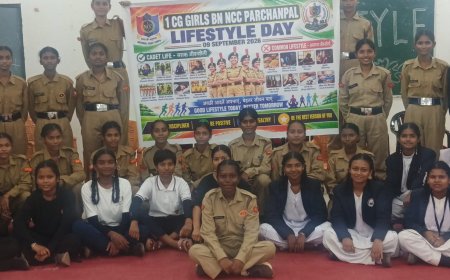 सेजस शासकीय कन्या उच्चत्तर माध्यमिक विद्यालय क्रमांक 2, जगदलपुर — 1 सीजी गर्ल्स बटालियन एनसीसी, परचनपाल एनसीसी कैडेटों ने मनाया लाइफस्टाइल दिवस