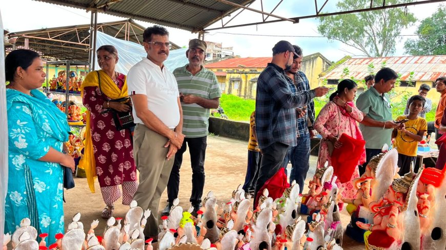 गणेश प्रतिमा बिक्री के लिए पुरानी कृषि मंडी बनी सुविधाजनक बाजार