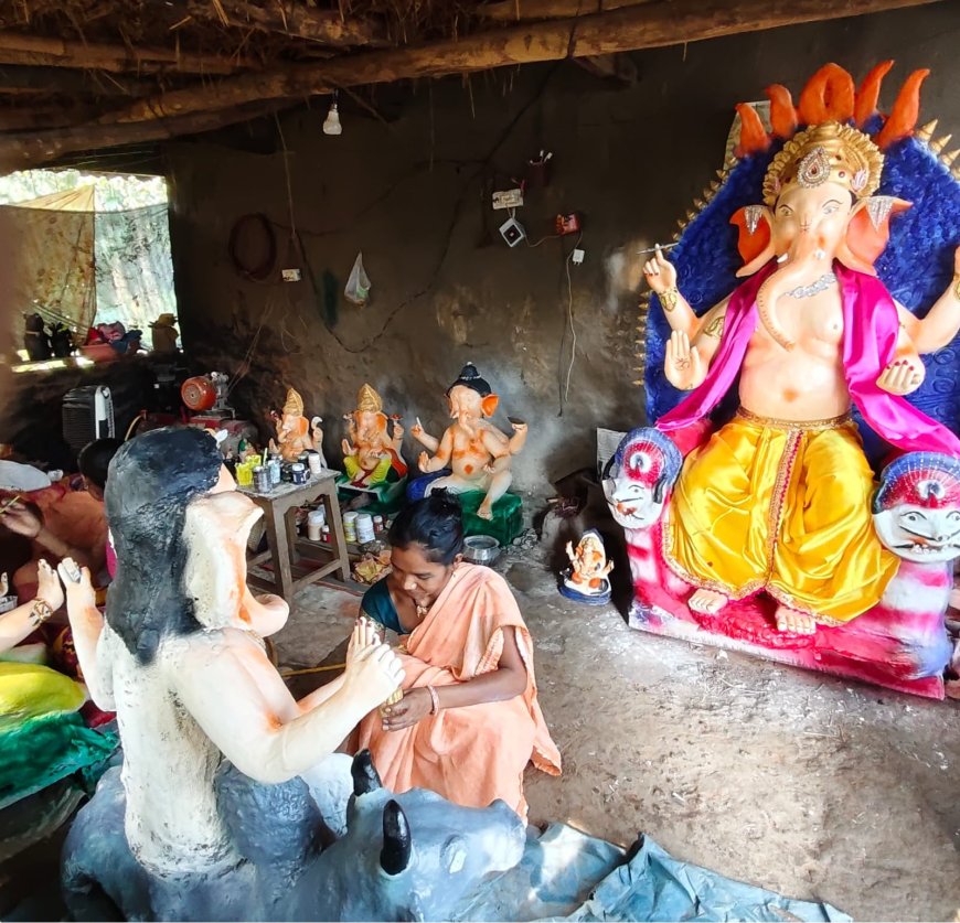 गणेश चतुर्थी के अवसर पर मूर्तियां बनाकर कमा लिए दो लाख रुपये
